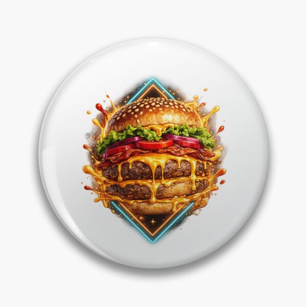 Item preview, Neon Geometric Burger: Modern Contemporary Geometric Art Design designed and sold by irfanshikh.