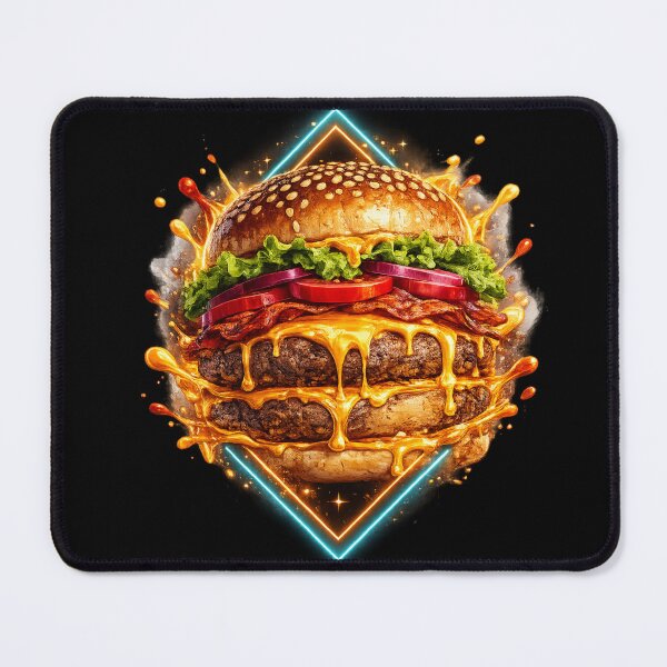 Item preview, Neon Geometric Burger: Modern Contemporary Geometric Art Design designed and sold by irfanshikh.