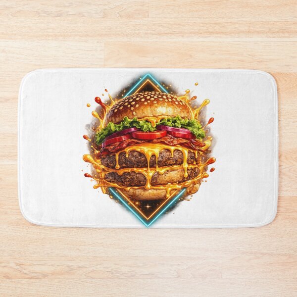 Aperçu de l'œuvre Burger géométrique néon : Design d'art géométrique moderne et contemporain créée et vendue par irfanshikh.