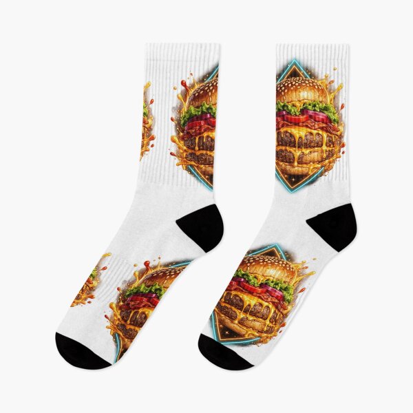 Artikelvorschau, Neon Geometric Burger: Modernes geometrisches Kunstdesign entworfen und verkauft von irfanshikh.