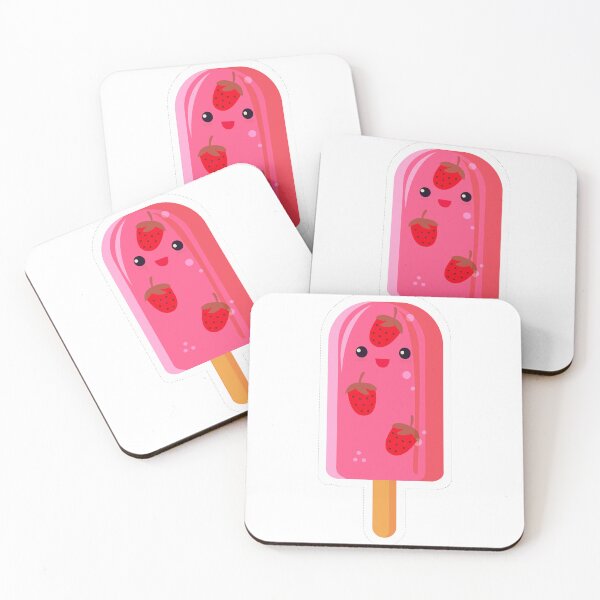 Item preview, Cute Kawaii Strawberry Popsicle | Happy Ice Cream Cartoon designed and sold by priyanshustore.