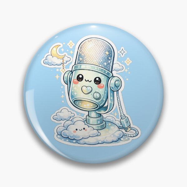 Item preview, Cute Dreamy Cloud Kawaii Microphone Sticker for Streamers designed and sold by Christiana-Art.