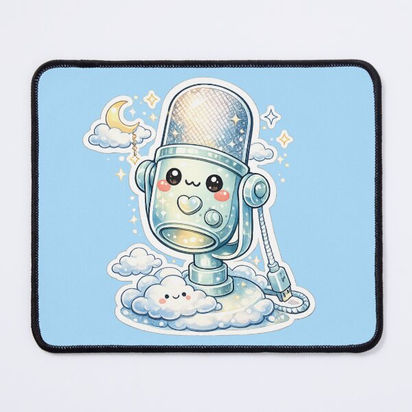 Item preview, Cute Dreamy Cloud Kawaii Microphone Sticker for Streamers designed and sold by Christiana-Art.