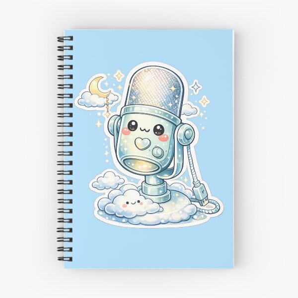 Artikelvorschau, Niedlicher, verträumter Wolken-Kawaii-Mikrofonaufkleber für Streamer entworfen und verkauft von Christiana-Art.
