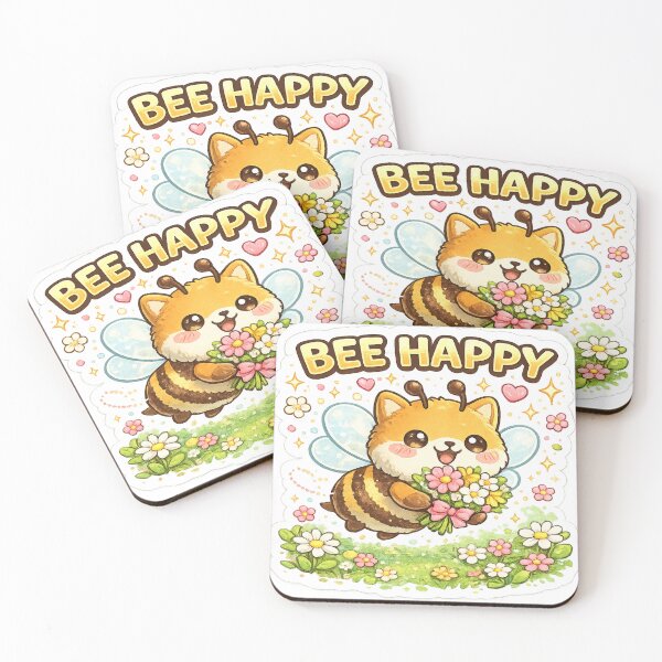Item preview, Bee Happy Cute Bee Sticker designed and sold by DadStickerStore.