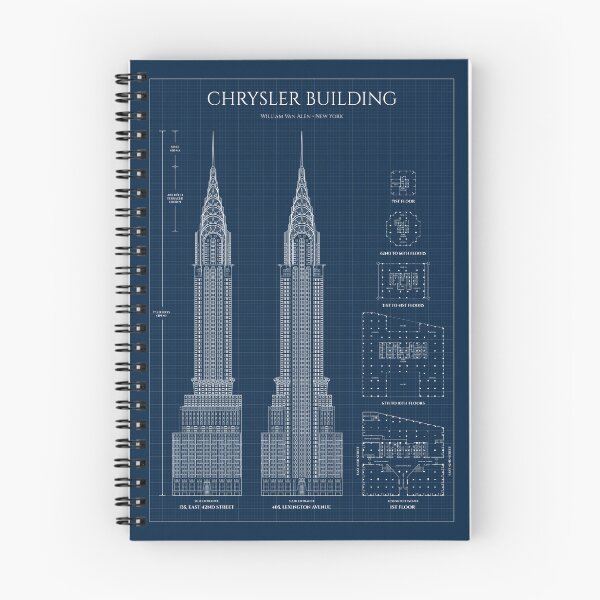 Item preview, Chrysler Building. New York (Navy Blueprint) designed and sold by BGALAXY.