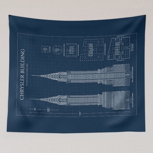 Item preview, Chrysler Building. New York (Navy Blueprint) designed and sold by BGALAXY.