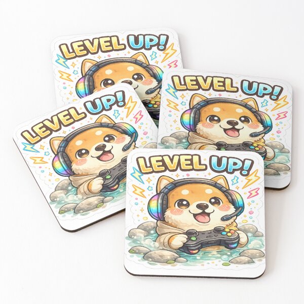Item preview, Level Up Shiba Gamer Sticker designed and sold by DadStickerStore.