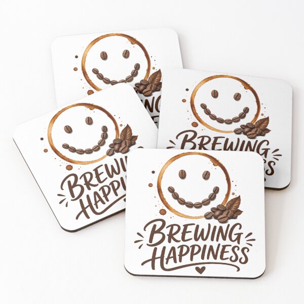 Item preview, BREWING HAPPINESS Smiling Coffee | Cozy Cafe Aesthetic Design designed and sold by Ahmed Nedji.