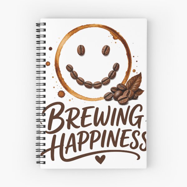Item preview, BREWING HAPPINESS Smiling Coffee | Cozy Cafe Aesthetic Design designed and sold by Ahmed Nedji.