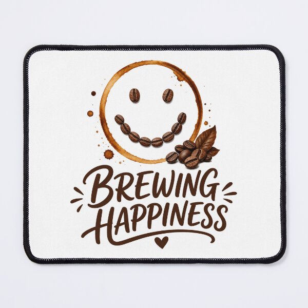 Item preview, BREWING HAPPINESS Smiling Coffee | Cozy Cafe Aesthetic Design designed and sold by Ahmed Nedji.