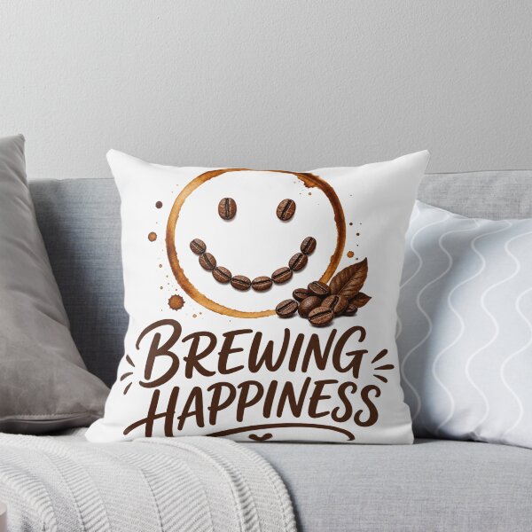 Item preview, BREWING HAPPINESS Smiling Coffee | Cozy Cafe Aesthetic Design designed and sold by Ahmed Nedji.