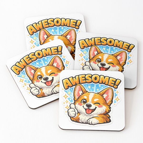 Item preview, Cute Corgi Awesome Thumbs Up Sticker designed and sold by DadStickerStore.