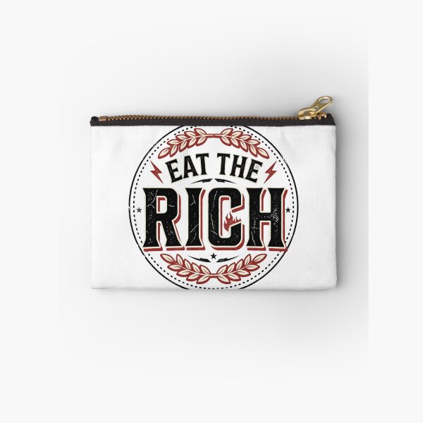 Item preview, Eat The Rich Vintage Badge Typography | Retro Protest Graphic | Distressed Streetwear T-Shirt Design designed and sold by Bhaskar Digital Art.