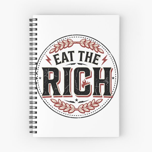 Item preview, Eat The Rich Vintage Badge Typography | Retro Protest Graphic | Distressed Streetwear T-Shirt Design designed and sold by Bhaskar Digital Art.