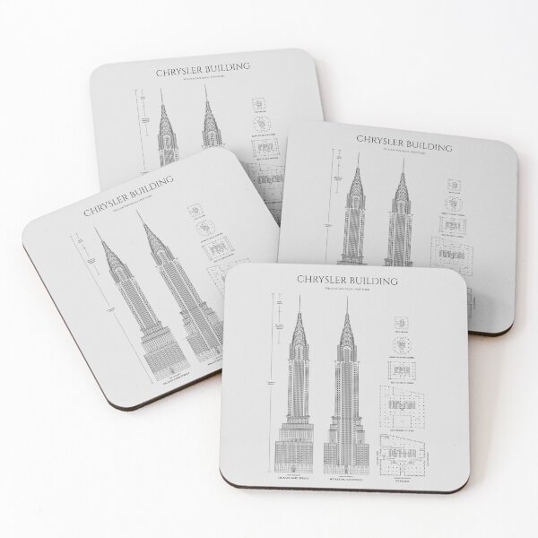 Artikelvorschau, Chrysler Building (White Stencil - No Background) entworfen und verkauft von BGALAXY.