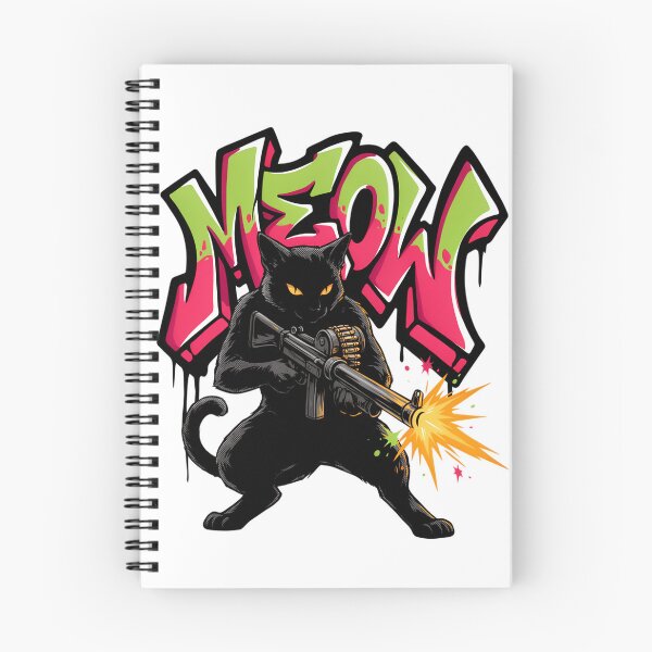 Item preview, cat with machine gun designed and sold by Rob-Son.