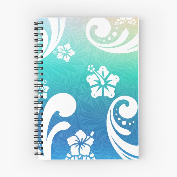 Item preview, Tropical White Hibiscus Pattern on Turquoise Gradient | Elegant Floral Inspired by the Islands designed and sold by Pics'Elle Creations.