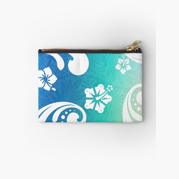 Item preview, Tropical White Hibiscus Pattern on Turquoise Gradient | Elegant Floral Inspired by the Islands designed and sold by Pics'Elle Creations.