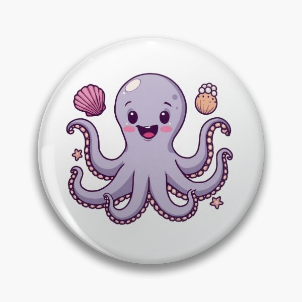 Item preview, Kawaii Octopus Sticker – Adorable Purple Ocean Animal Vinyl Decal for Sea Life Lovers designed and sold by Pandey14.