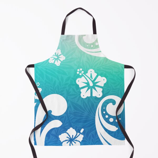 Item preview, Tropical White Hibiscus Pattern on Turquoise Gradient | Elegant Floral Inspired by the Islands designed and sold by Pics'Elle Creations.