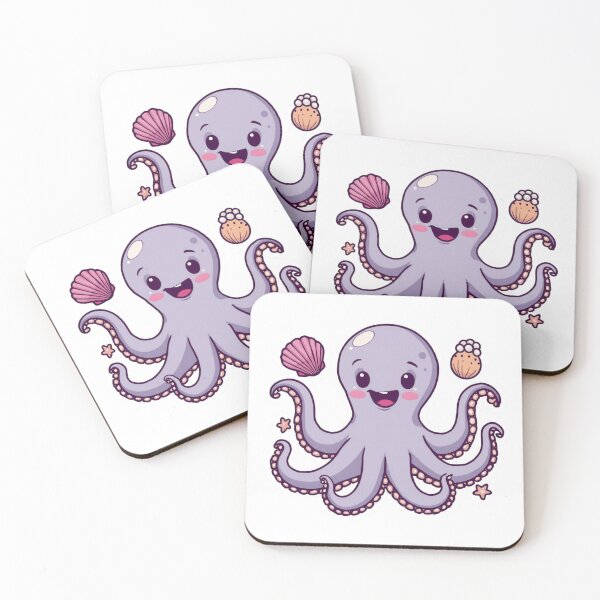 Item preview, Kawaii Octopus Sticker – Adorable Purple Ocean Animal Vinyl Decal for Sea Life Lovers designed and sold by Pandey14.