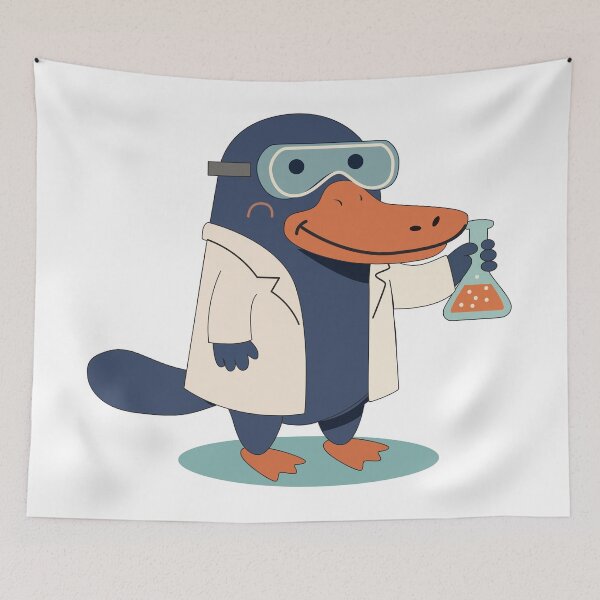 Item preview, Smart Scientist Platypus - Cute Chemistry Animal designed and sold by TatinkaArtskill.
