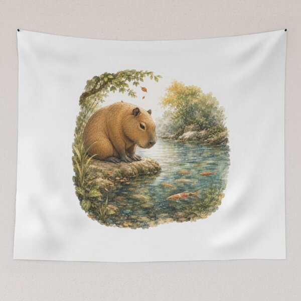 Item preview, capybara in the lagoon designed and sold by Snurly.