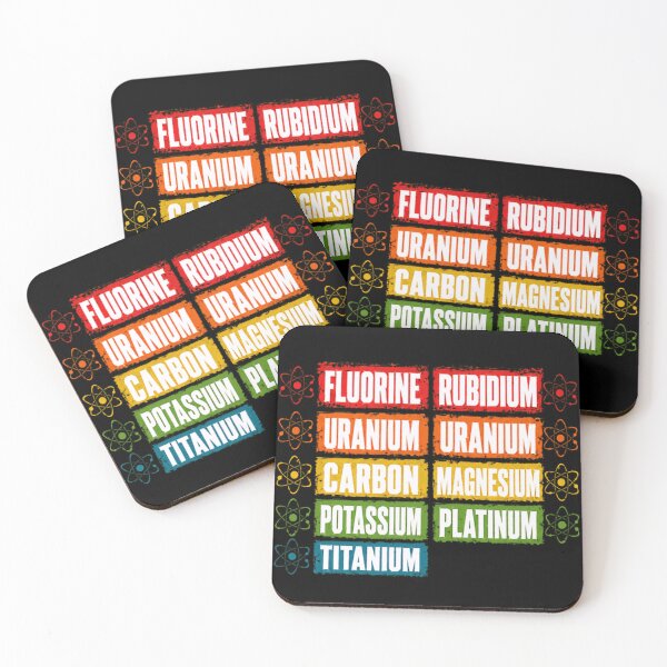 Item preview, Fluorine Rubidium Uranium Uranium Carbon Magnesium Potassium Platinum Titanium Chemical Elements Science Chemistry Student Scientist designed and sold by RetroMini2026.
