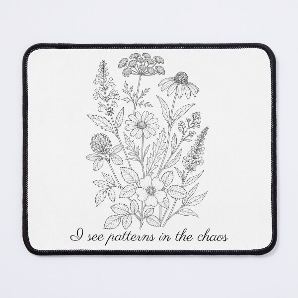 Item preview, I See Patterns In The Chaos Botanical Wildflower Line Art designed and sold by lenalenspod.