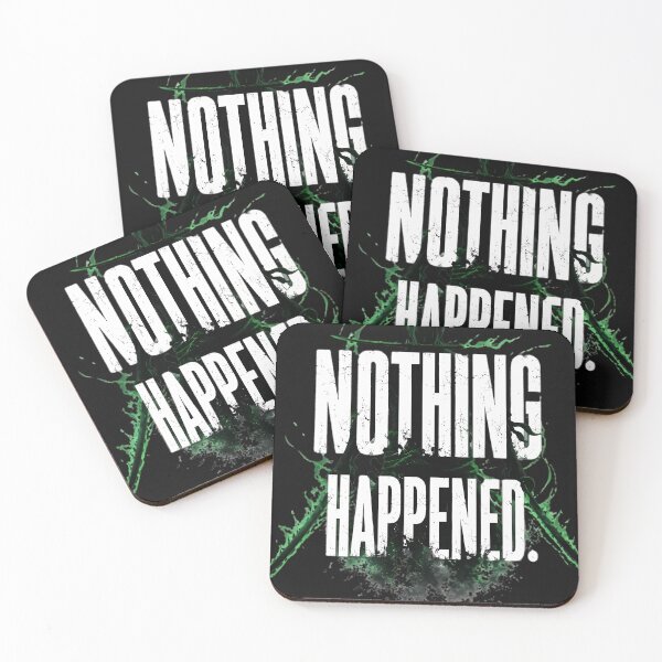 Item preview, Roronoa Zoro Nothing Happened – One Piece Three Sword Anime Quote designed and sold by Pir8prints.