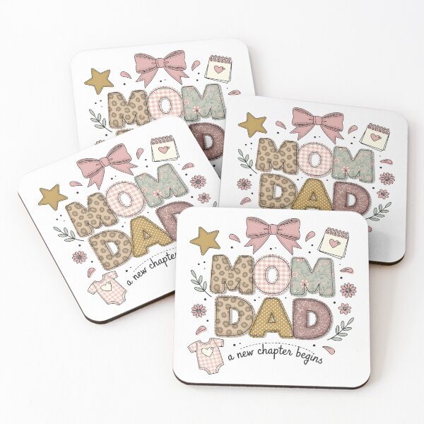 Item preview, Mom Dad New Chapter Begins Cute Baby Shower Typography Design designed and sold by LinaDesign Store.