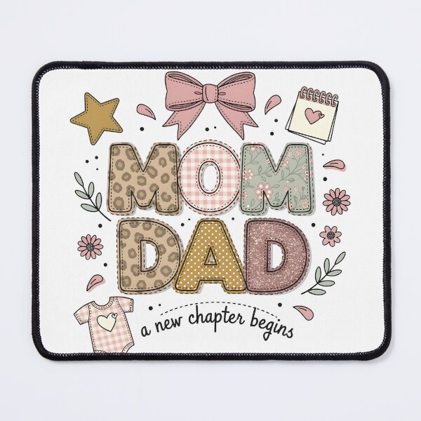Item preview, Mom Dad New Chapter Begins Cute Baby Shower Typography Design designed and sold by LinaDesign Store.