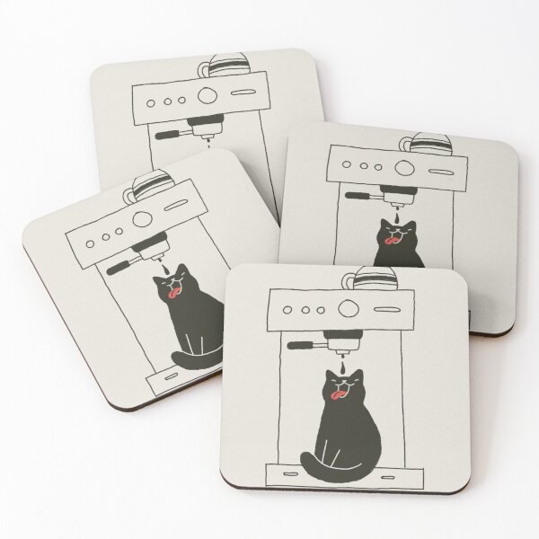 Item preview, Funny Espresso Black Cat Coffee Machine Sticker designed and sold by     Pink Chaos Club.
