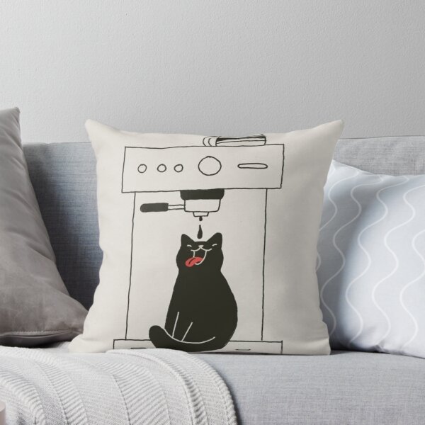 Item preview, Funny Espresso Black Cat Coffee Machine Sticker designed and sold by     Pink Chaos Club.