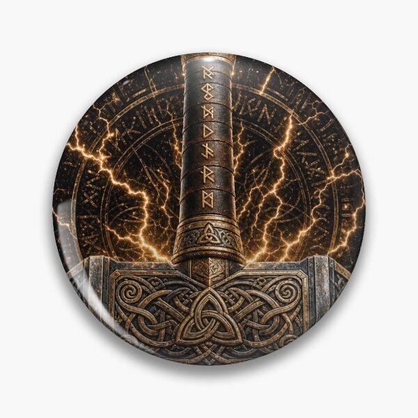 Item preview, Mjolnir Thor Hammer Viking Norse Mythology Runic Art designed and sold by FROSTULF .