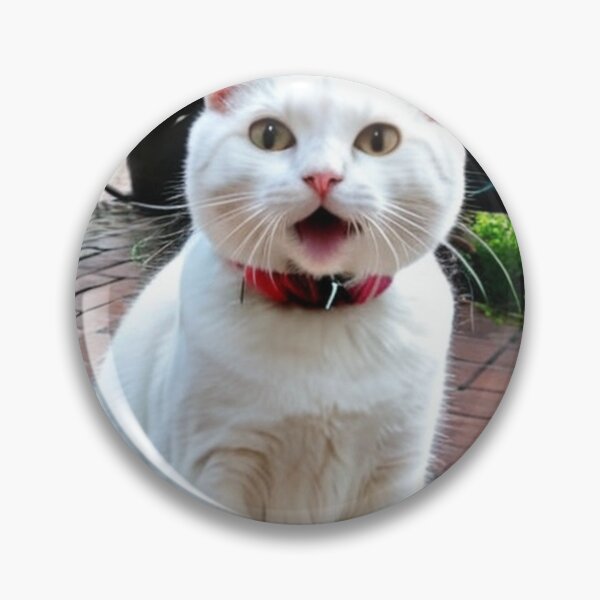 Item preview, Animals - Expressive White Cat, Amusing Garden Scene designed and sold by World-Pets.