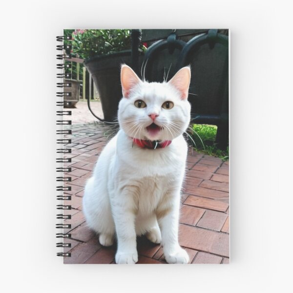 Item preview, Animals - Expressive White Cat, Amusing Garden Scene designed and sold by World-Pets.
