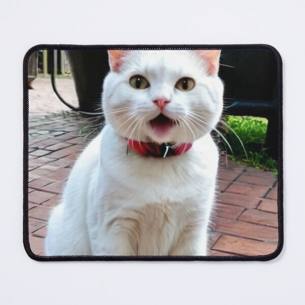 Item preview, Animals - Expressive White Cat, Amusing Garden Scene designed and sold by World-Pets.