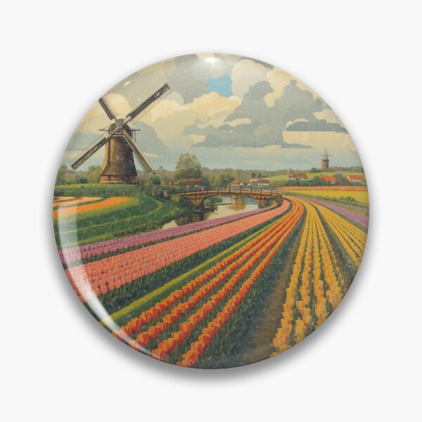 Item preview, Vintage Keukenhof Netherlands Tulip Field Mid Century Poster designed and sold by KaBaRen.