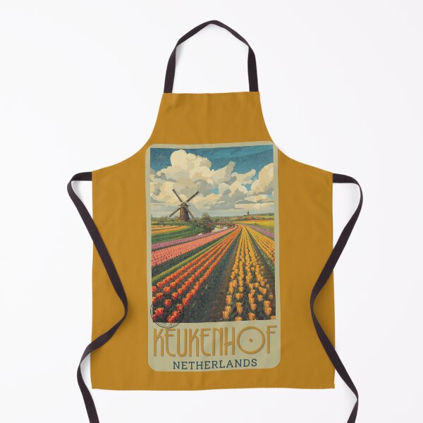 Aperçu de l'œuvre Affiche vintage du champ de tulipes de Keukenhof, Pays-Bas, milieu du XXe siècle créée et vendue par KaBaRen.