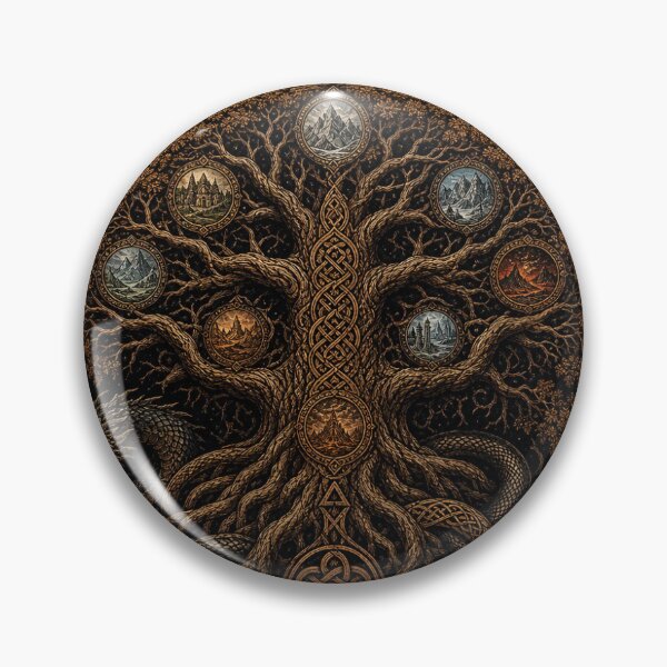Item preview, Yggdrasil Tree of Life Viking Norse World Tree Art designed and sold by FROSTULF .