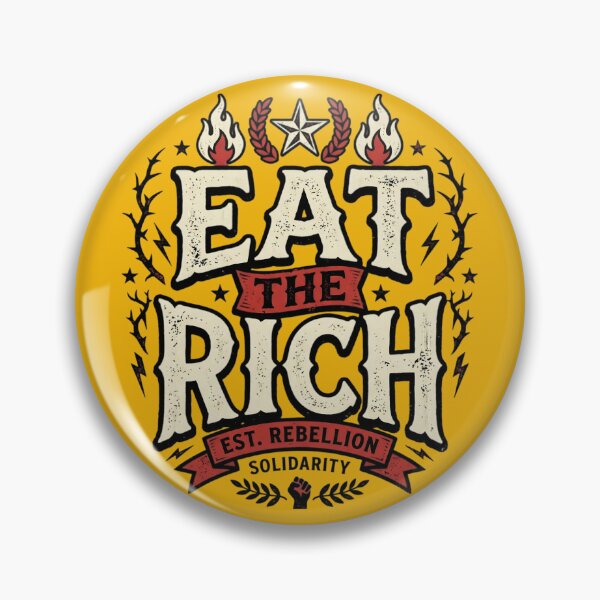 Item preview, Eat The Rich Est. Rebellion Vintage Typography | Solidarity Protest Graphic | Retro Distressed T-Shirt Design designed and sold by Bhaskar Digital Art.