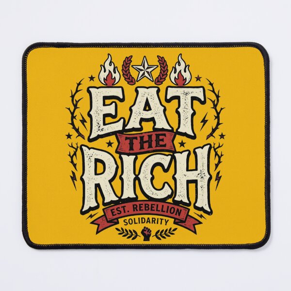 Item preview, Eat The Rich Est. Rebellion Vintage Typography | Solidarity Protest Graphic | Retro Distressed T-Shirt Design designed and sold by Bhaskar Digital Art.
