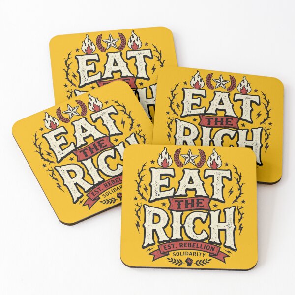 Item preview, Eat The Rich Est. Rebellion Vintage Typography | Solidarity Protest Graphic | Retro Distressed T-Shirt Design designed and sold by Bhaskar Digital Art.