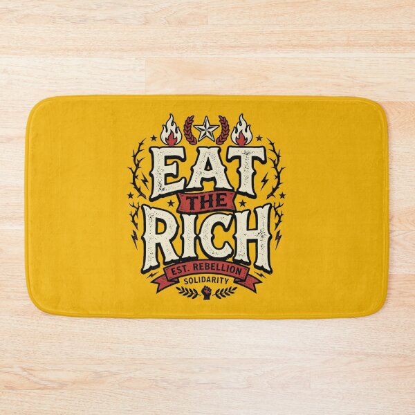 Item preview, Eat The Rich Est. Rebellion Vintage Typography | Solidarity Protest Graphic | Retro Distressed T-Shirt Design designed and sold by Bhaskar Digital Art.