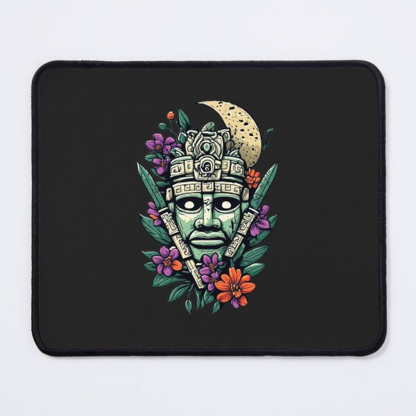 Item preview, Mayan Warrior Mask with Flowers & Moon | Elysium Echoes Icon designed and sold by Shift-Bloom.