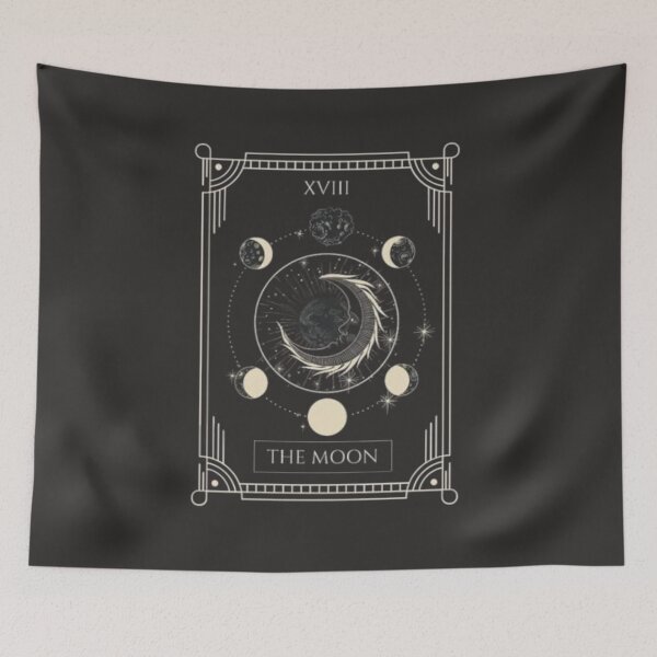 Item preview, The Moon Tarot Card XVIII Celestial designed and sold by 63Hotpeppers.