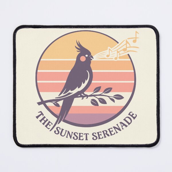 Item preview, Charming Cockatiel Retro Sunset Serenade Music Gift designed and sold by Paw-Soul.