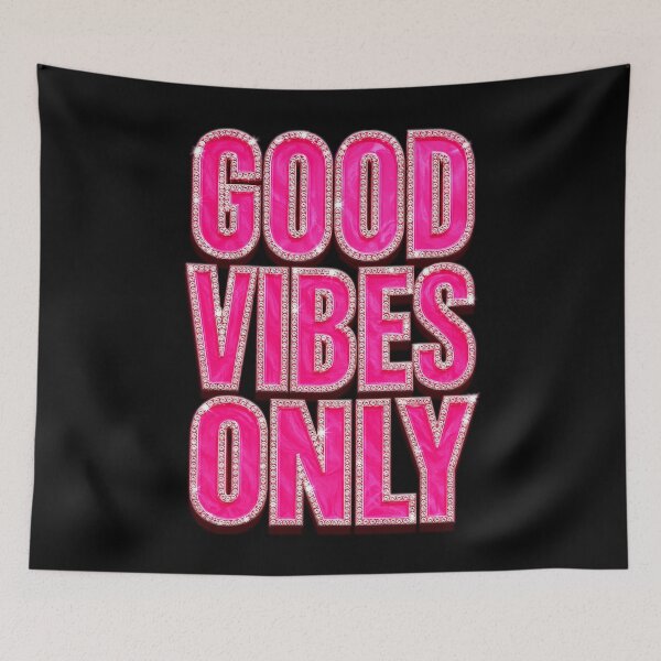 Item preview, Good Vibes Only Pink Bling Rhinestone Typography designed and sold by DjFreeq.